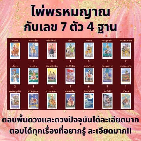 ดูดวงเลข 7 ตัว 4 ฐานกับไพ่พรหมญาณ