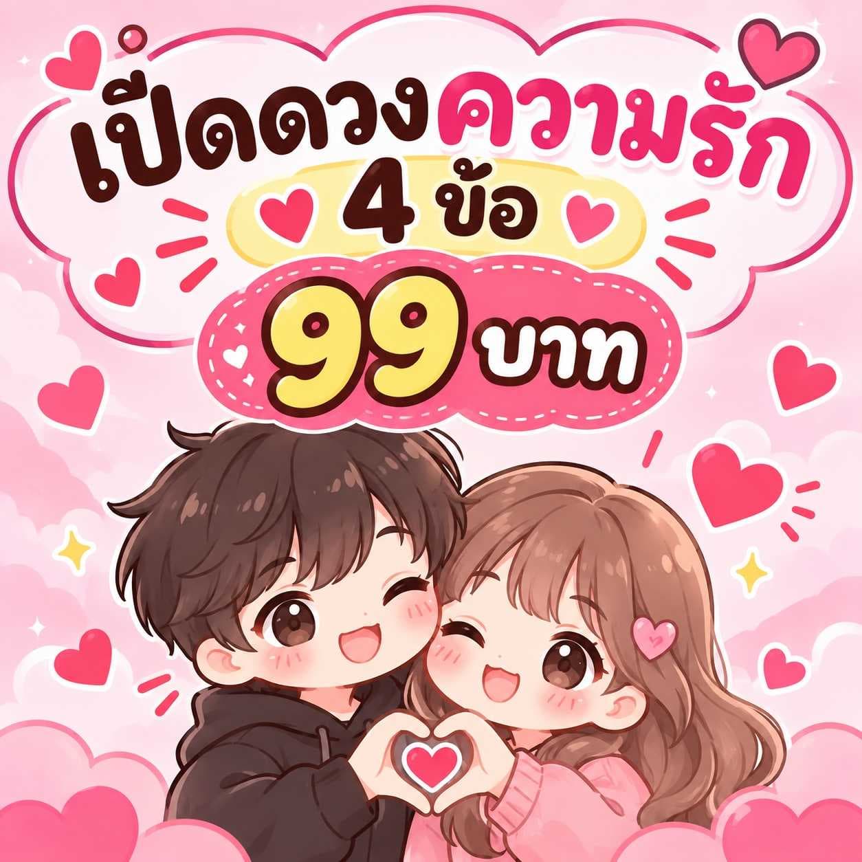 เปิดดวงความรัก 4 ข้อ  99 บาท 🧡💙 ❤️