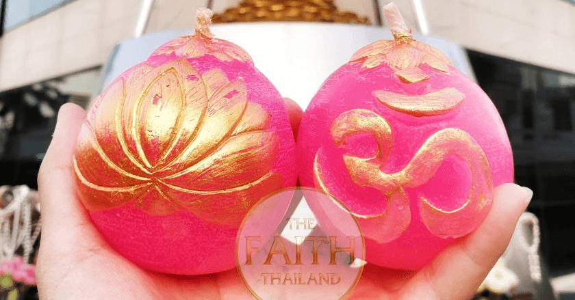 เทียนคู่บูชาพระแม่ลักษมี